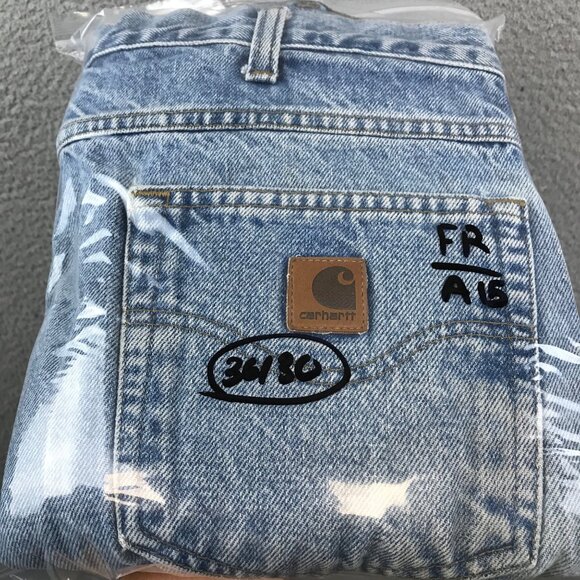 Carhartt Men's B17 Relaxed Fit Denim Blue Jeans 36x30 Distressed - Picture 8 of 8